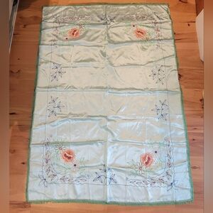 Vintage Silk Fringe Tablecloth